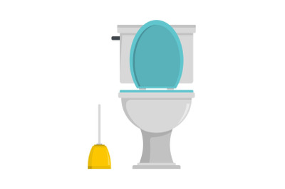 Comfort toilet icon, flat style