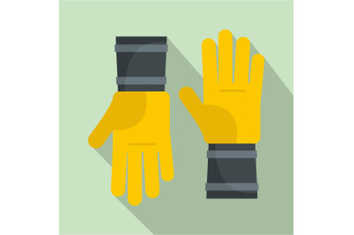 Honey gloves icon, flat style