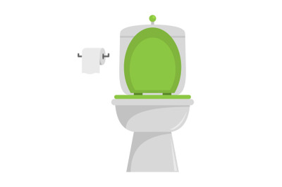 Ceramic toilet icon, flat style