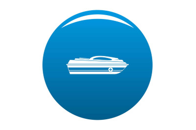 Boat icon vector blue