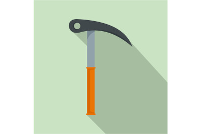 Hand hiking hook icon, flat style