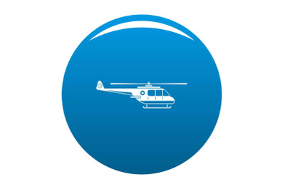 Helicopter icon vector blue