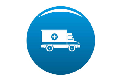 Ambulance icon vector blue