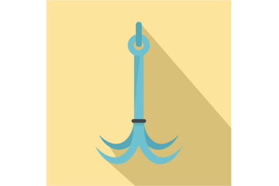 Climb hook icon, flat style