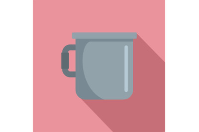 Metal cup icon, flat style