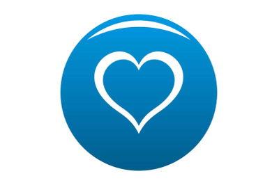 Heart icon vector blue
