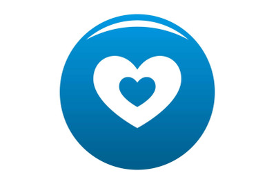 Double heart icon vector blue