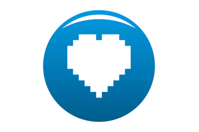 Pixel heart icon vector blue