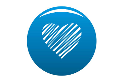Shaded heart icon vector blue
