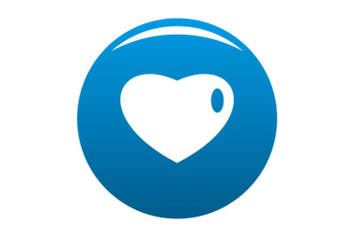 Three-dimensional heart icon vector blue