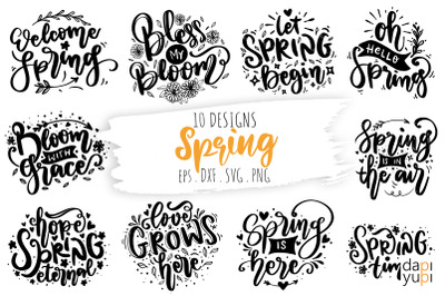 Spring Lettering Quotes Bundle