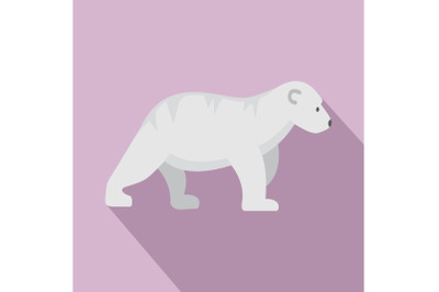 Polar bear kid icon, flat style