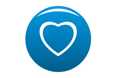 Fearless heart icon vector blue