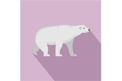 Arctic bear icon, flat style