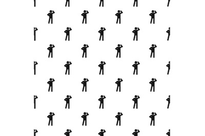 Stick figure stickman pattern vector seamless