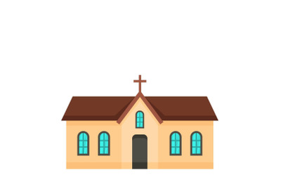 Small church icon, flat style