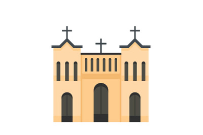 Protestant church icon, flat style