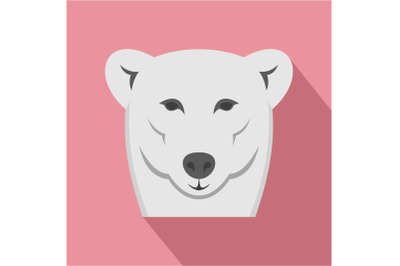 Female polar bear icon, flat style