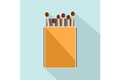 Pack of matches icon, flat style