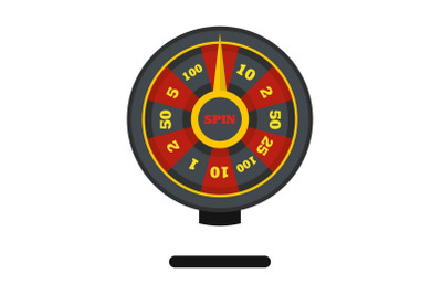 Roulette wheel icon, flat style