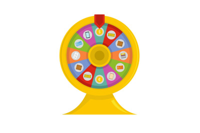 Lucky wheel icon, flat style