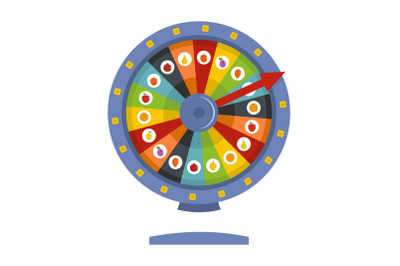 Fortune wheel icon, flat style