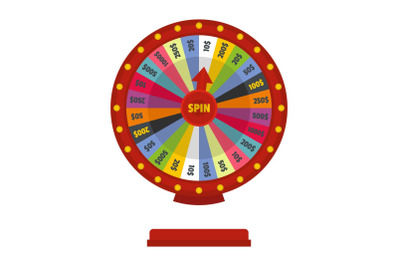 Casino wheel icon, flat style