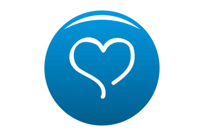 Sketch heart icon vector blue