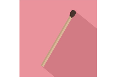 Wood match icon, flat style
