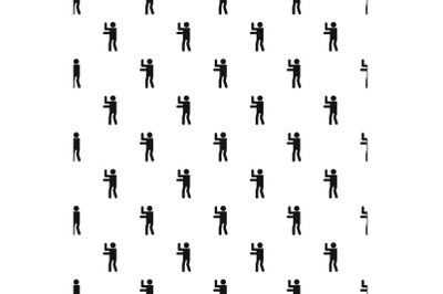 Stick figure stickman pattern vector seamless