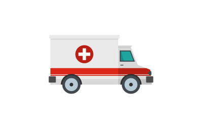 Ambulance icon, flat style
