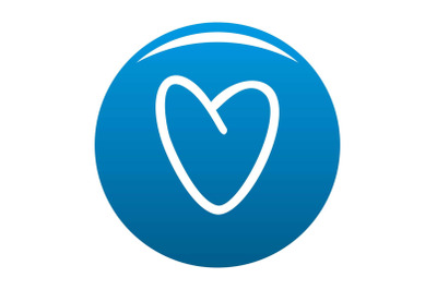 Golden heart icon vector blue
