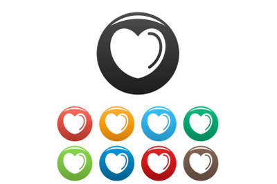 Poisoned heart icons set color vector