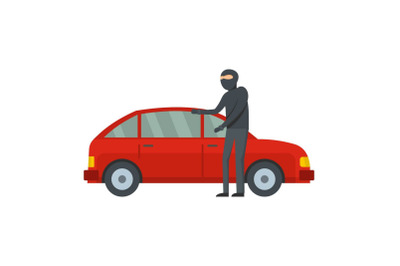 Hijacker icon, flat style
