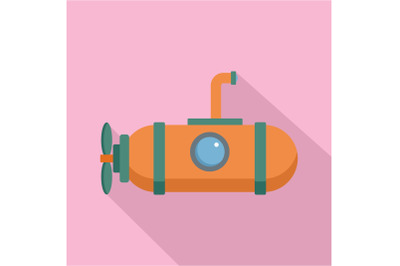 One person submarine icon, flat style