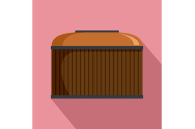 Cognac wood barrel icon, flat style