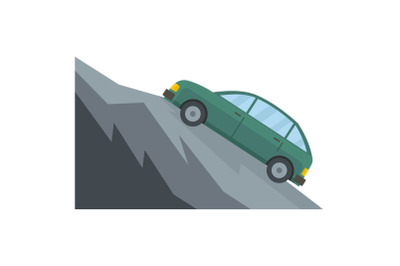 Mountain accident icon, flat style