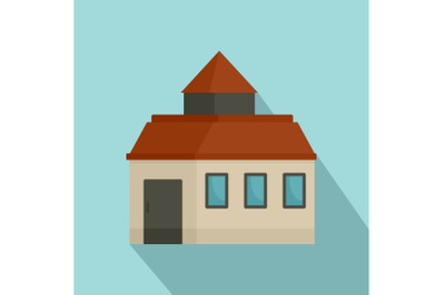 Farm house icon, flat style