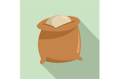 Flour bag icon, flat style