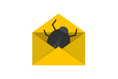 Post virus icon, flat style