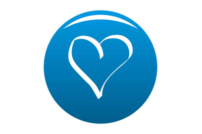 Best heart icon vector blue