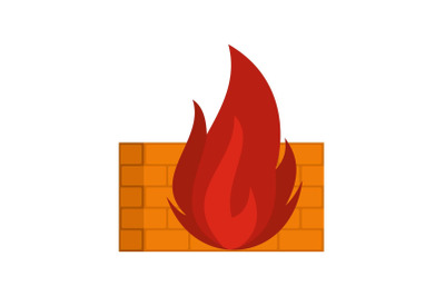 Burning security icon, flat style