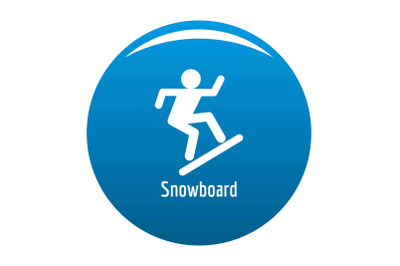 Snowboard icon vector blue