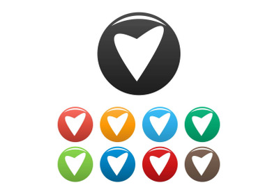 Gentle heart icons set color vector