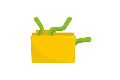 Worm in file icon, flat style