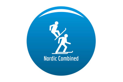 Nordic combined icon vector blue