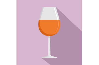 Glass of cognac icon, flat style