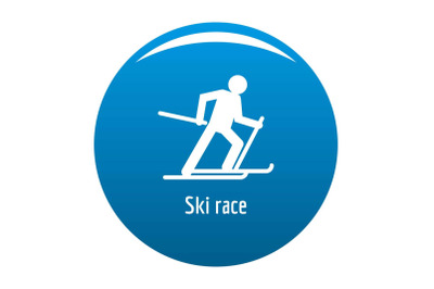 Ski race icon vector blue