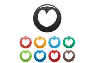 Reliable heart icons set color vector