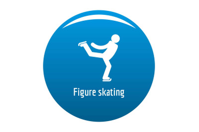 Figure skating icon vector blue